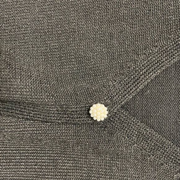 NWT Katie J NYC Angelica Black Sparkle Cardigan Pearl Button - Picture 2 of 4